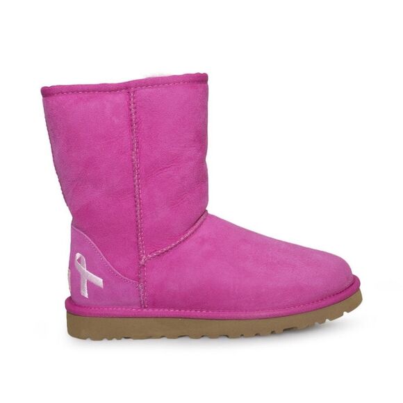 NWOB UGG Cancer Awareness Classic Short Raspberry Pink Boots - Picture 3 of 16